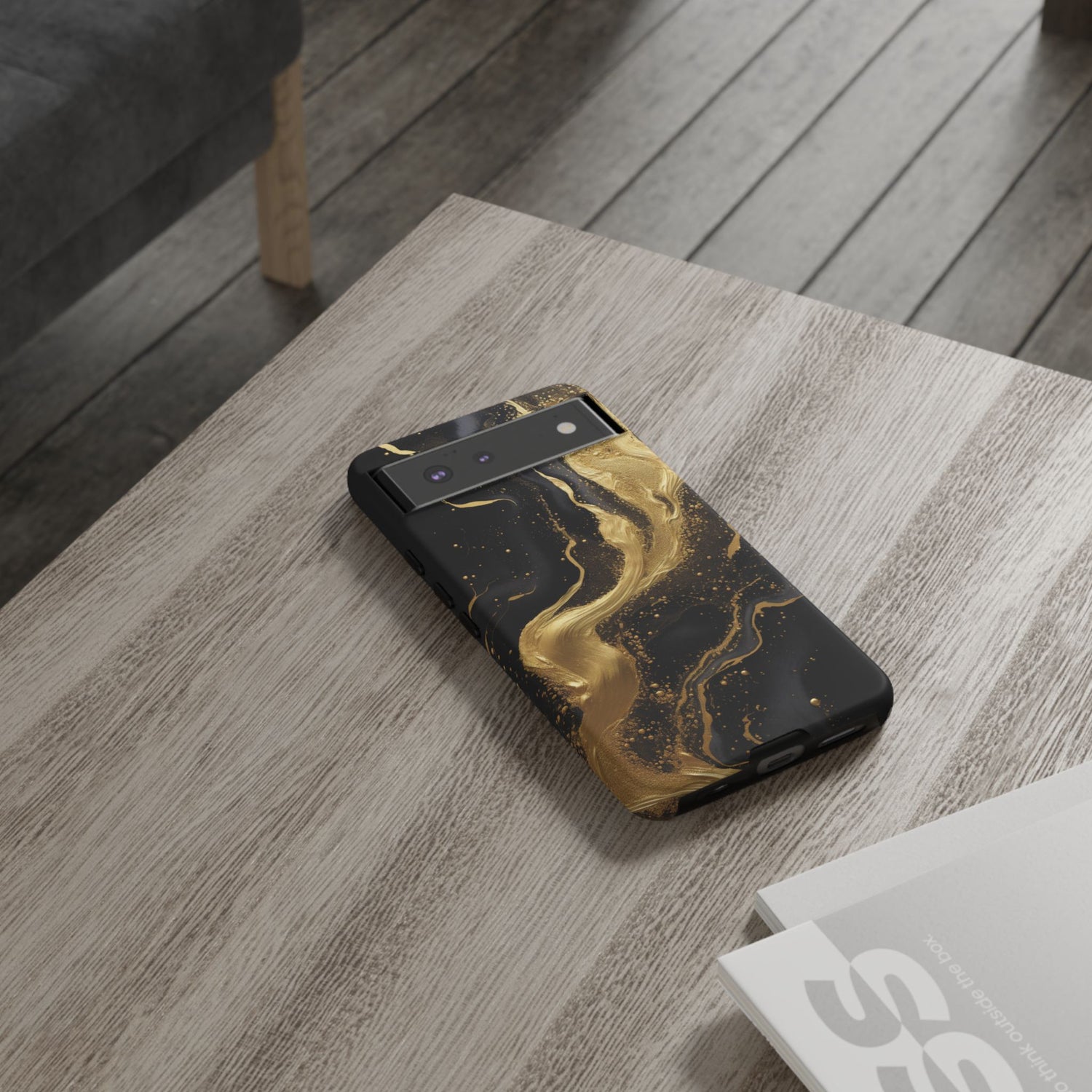 Golden Flow - Black &amp; Gold Marble Luxe Phone Case