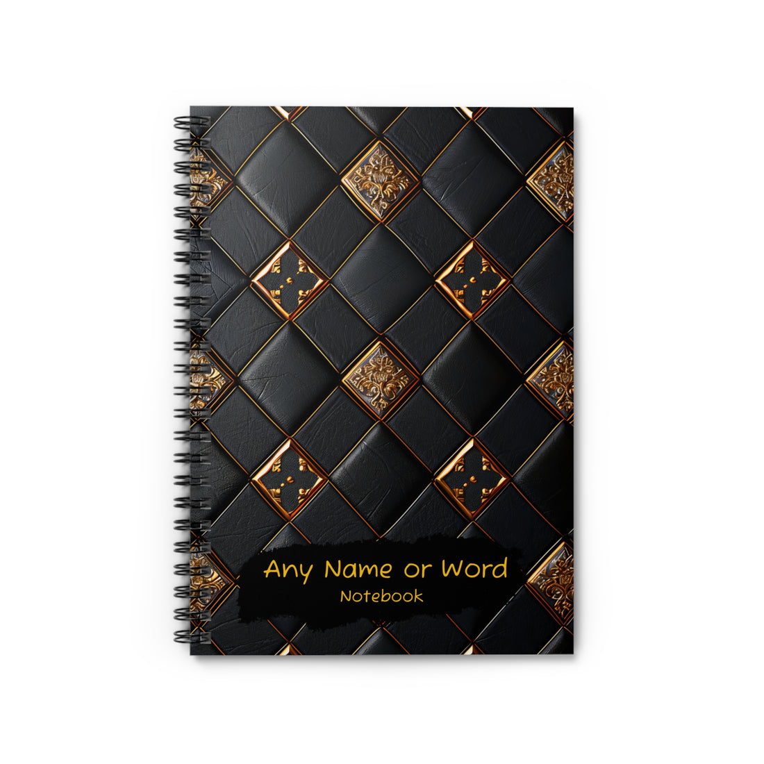 Luxury Black &amp; Gold Journal - Personalised - 6x8lined notebook