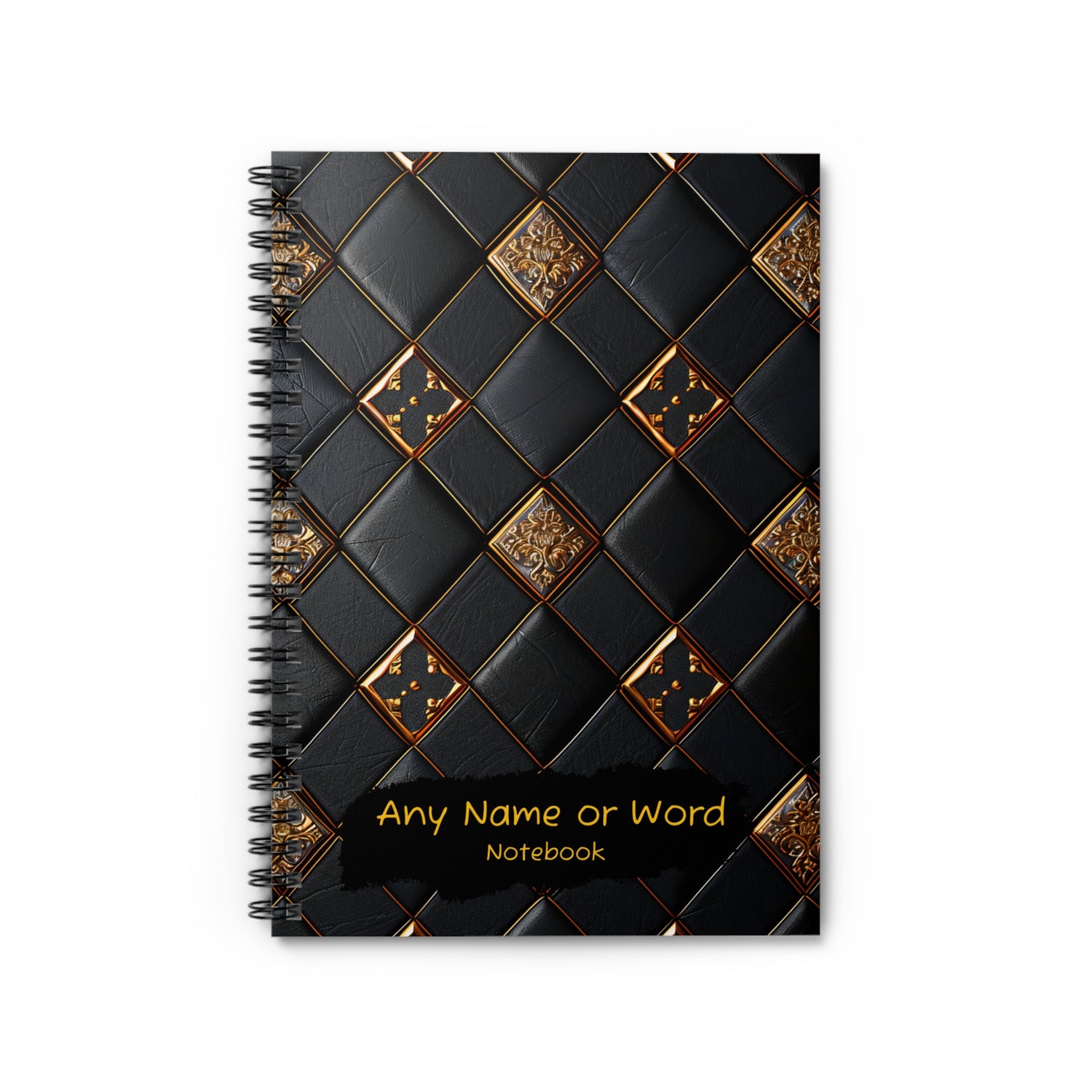 Luxury Black &amp; Gold Journal - Personalised - 6x8lined notebook