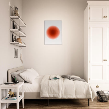 Crimson Pulse – Abstract Red Watercolor Circle Print - Slim Canvas - Wall Art