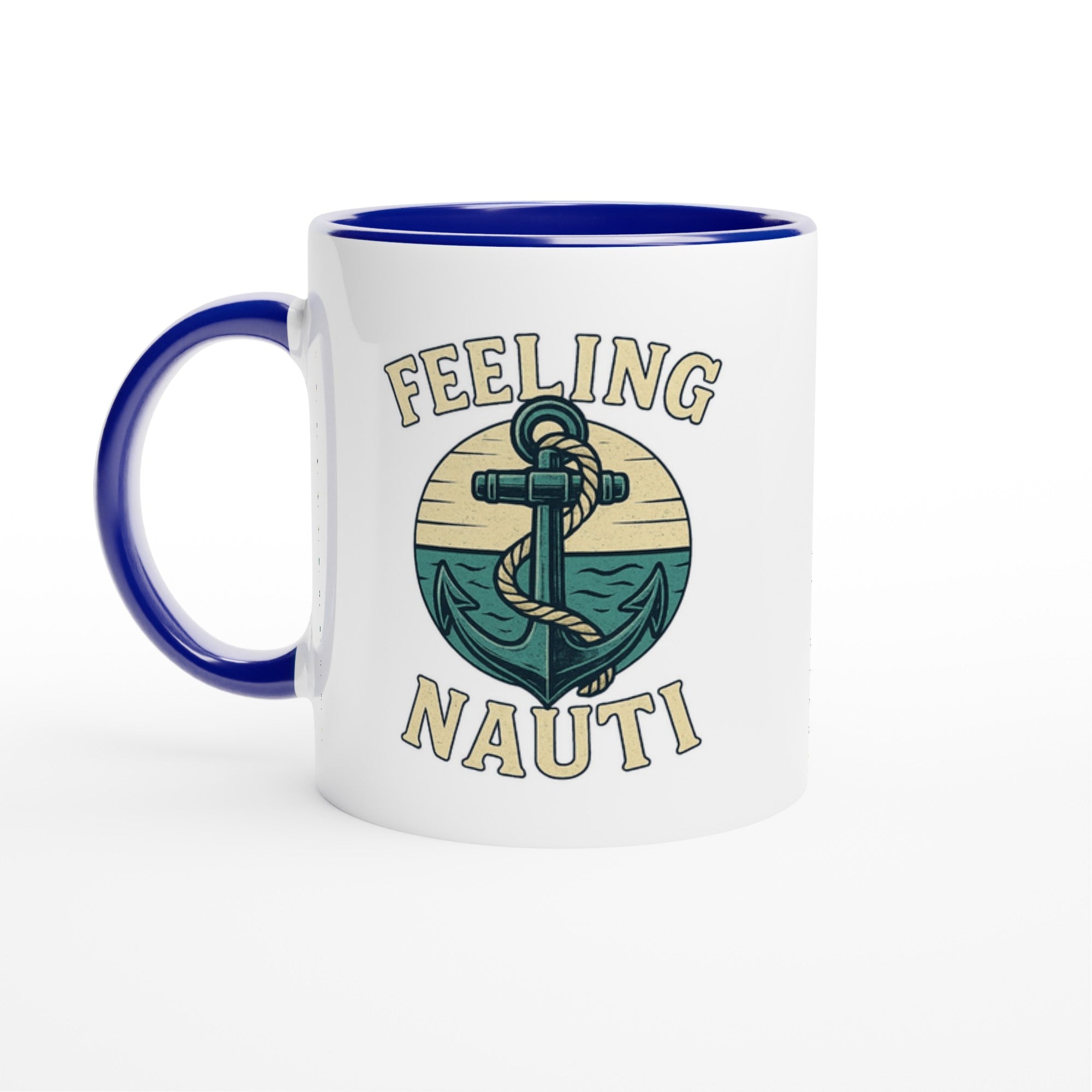 Feeling Nauti Mug - Ceramic Coffee Cup for Sailors &amp; Sea Lovers - Nautical Gift