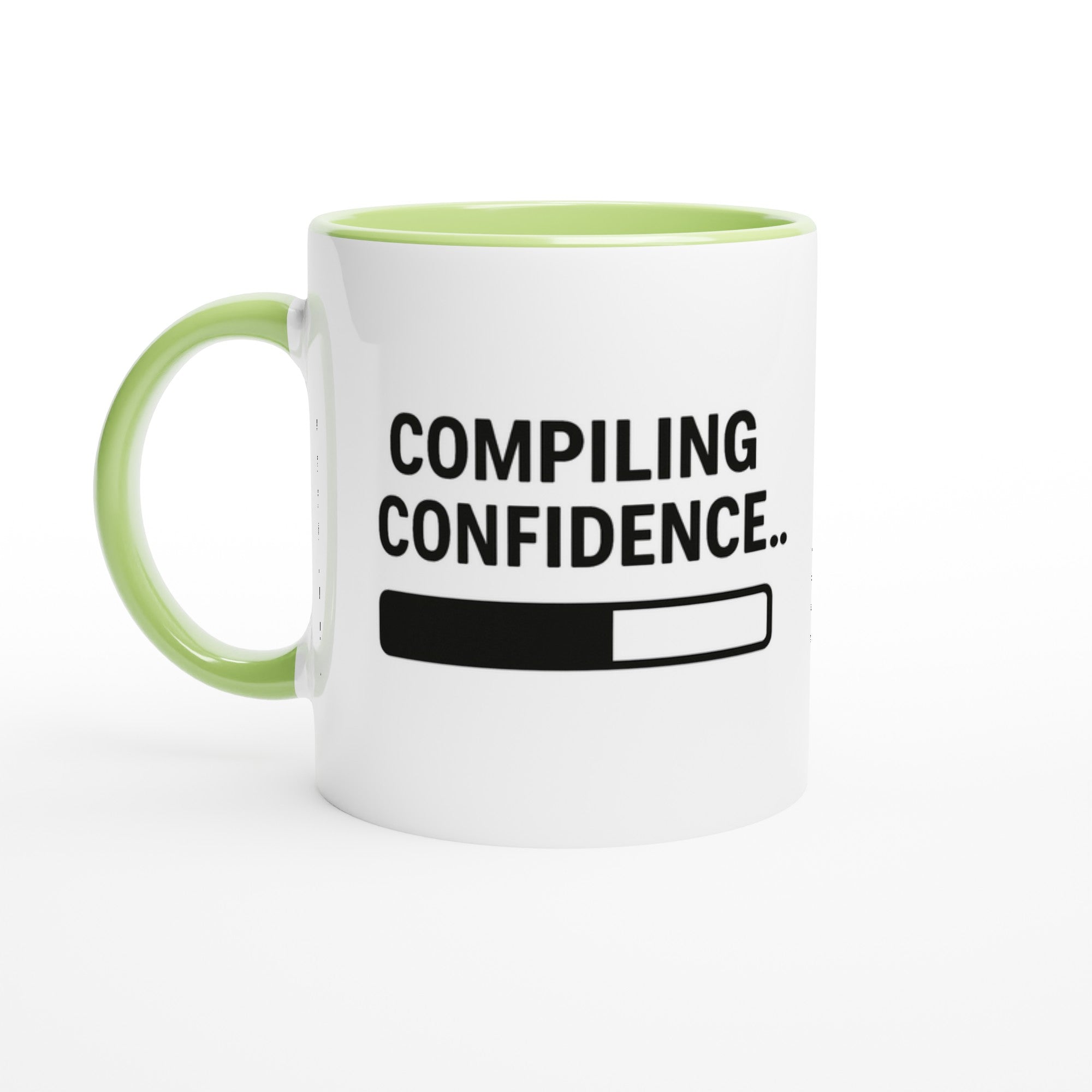 Compiling Confidence Mug - Fun Gift for Young Coders &amp; Tech Wizards - Dishwasher Safe Ceramic 11oz Ceramic Green