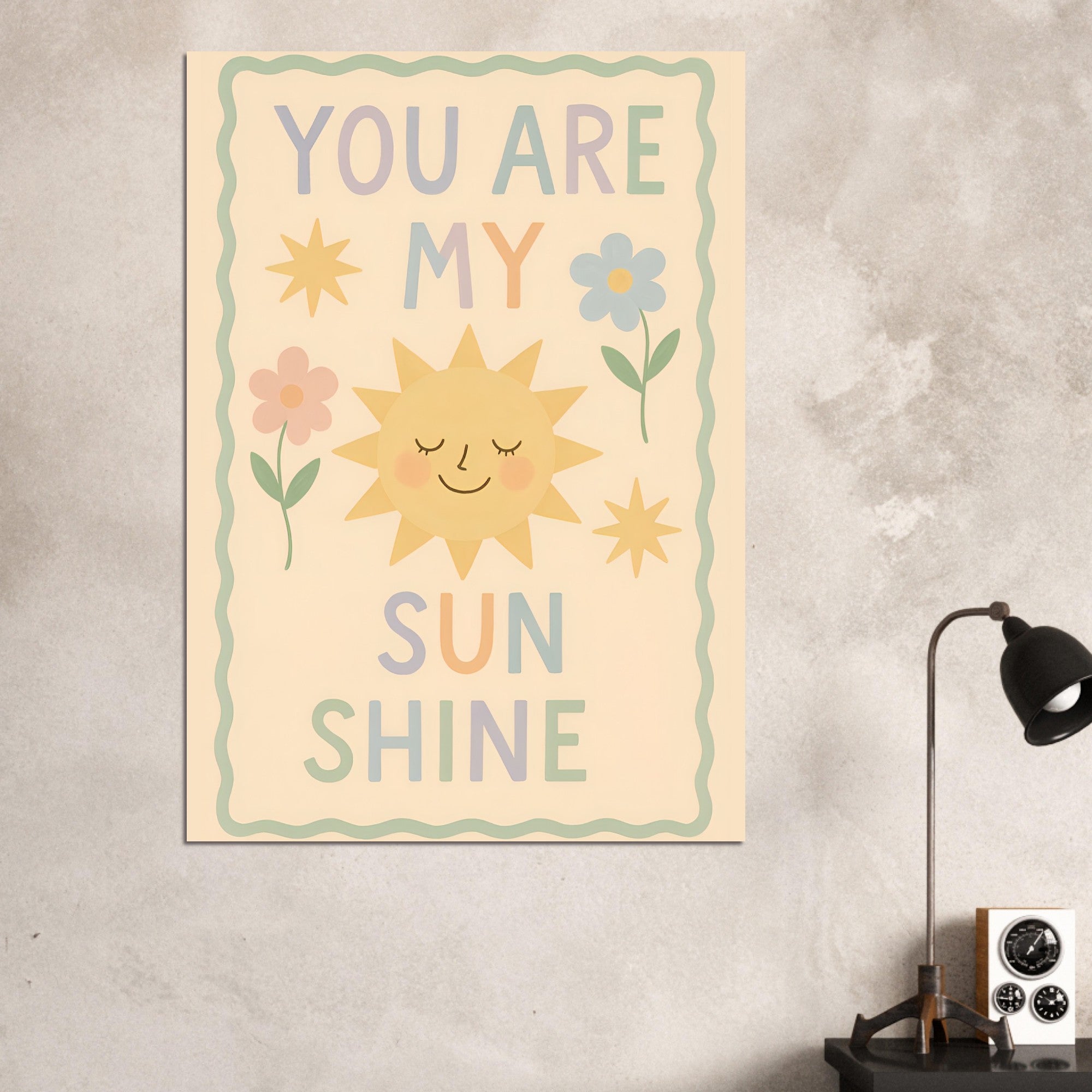 You Are My Sunshine Poster - Adorable Nursery Decor for Baby Girl - Classic Matte Art Print A0 (84.1 x 118.9 cm)