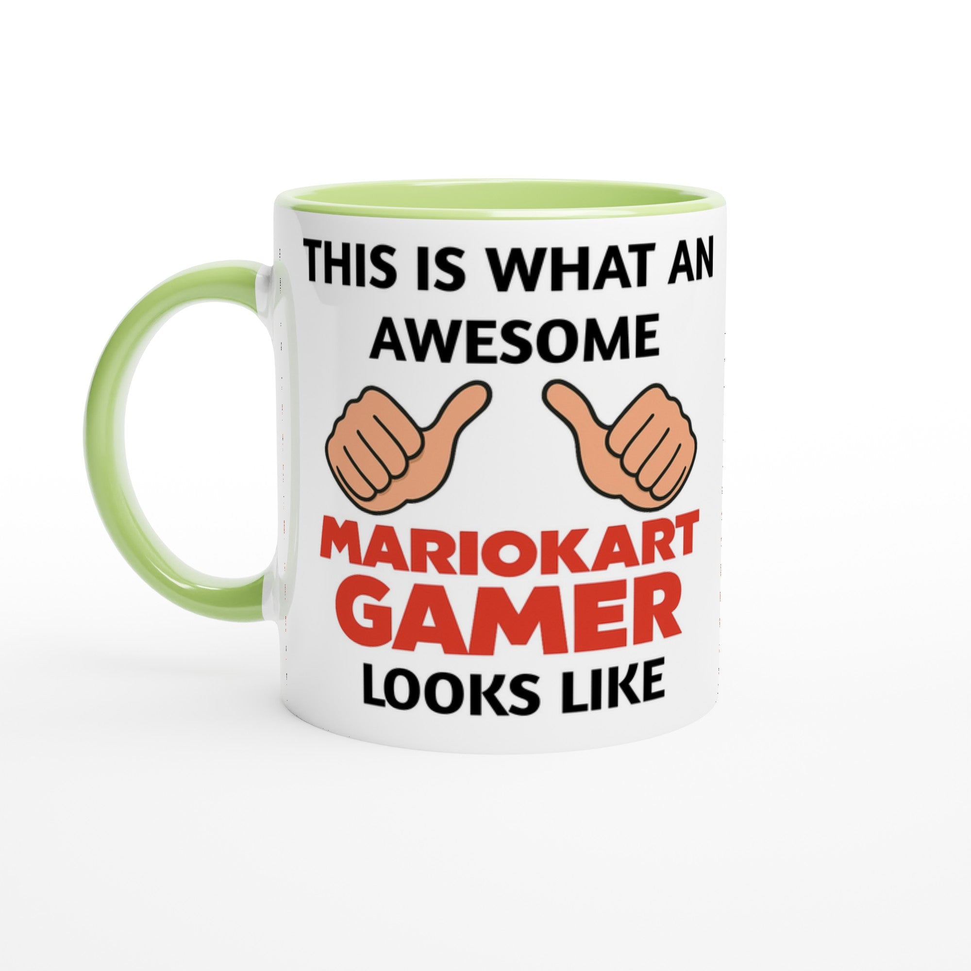 Mario Kart Gamer Mug – 11oz Coffee Cup Gift for Nintendo Fans Ceramic Green
