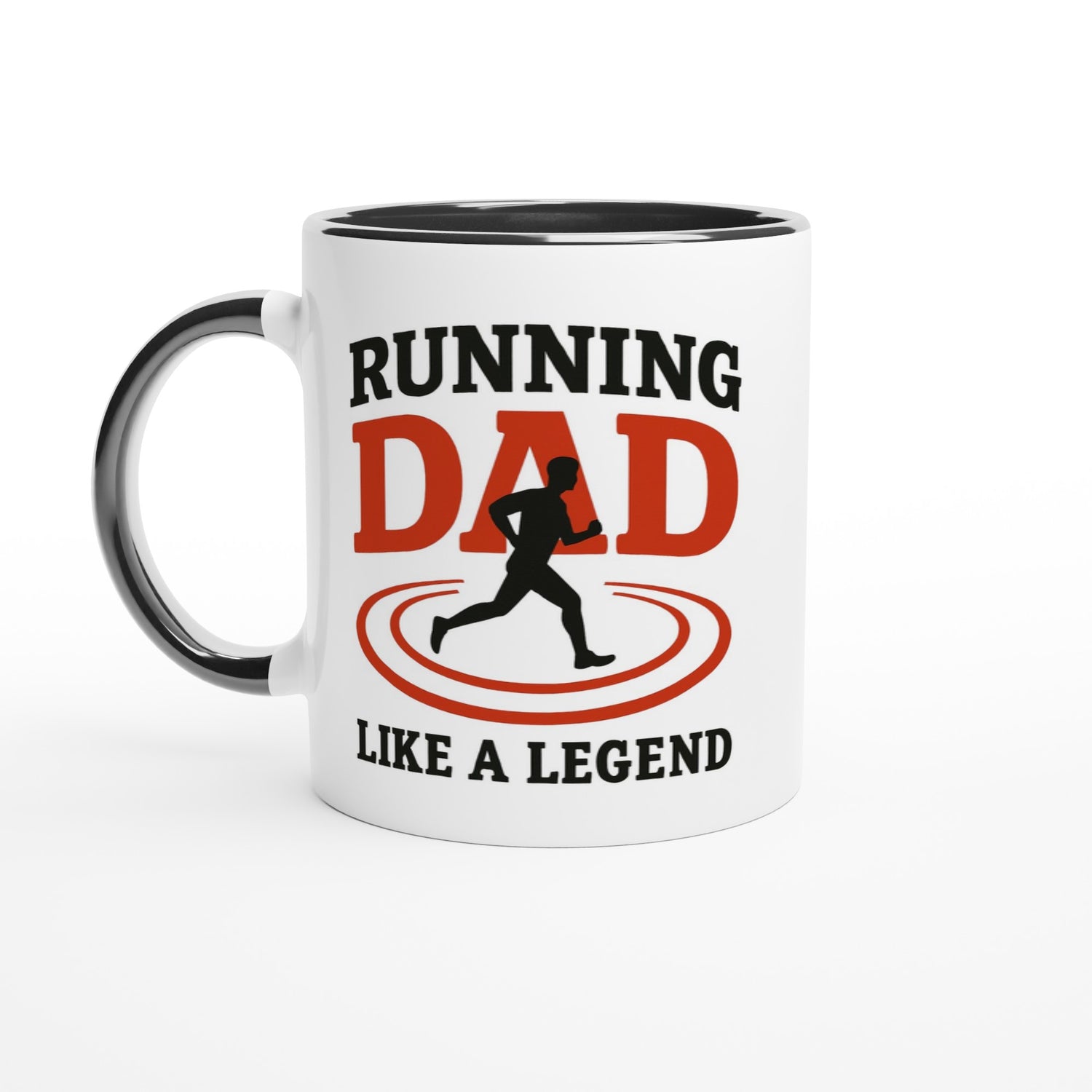 Running Dad Mug - Like a Legend | 11oz Gift for Marathon Runners Ceramic Black