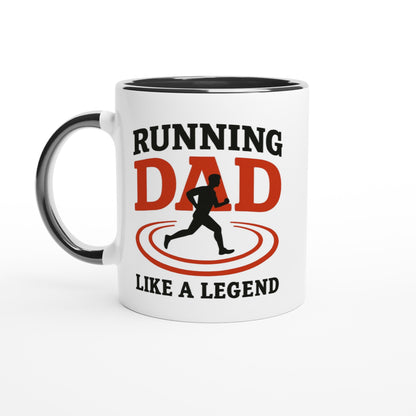 Running Dad Mug - Like a Legend | 11oz Gift for Marathon Runners Ceramic Black