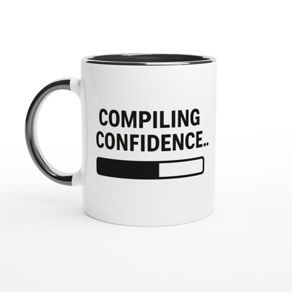 Compiling Confidence Mug - Fun Gift for Young Coders &amp; Tech Wizards - Dishwasher Safe Ceramic 11oz Ceramic Black