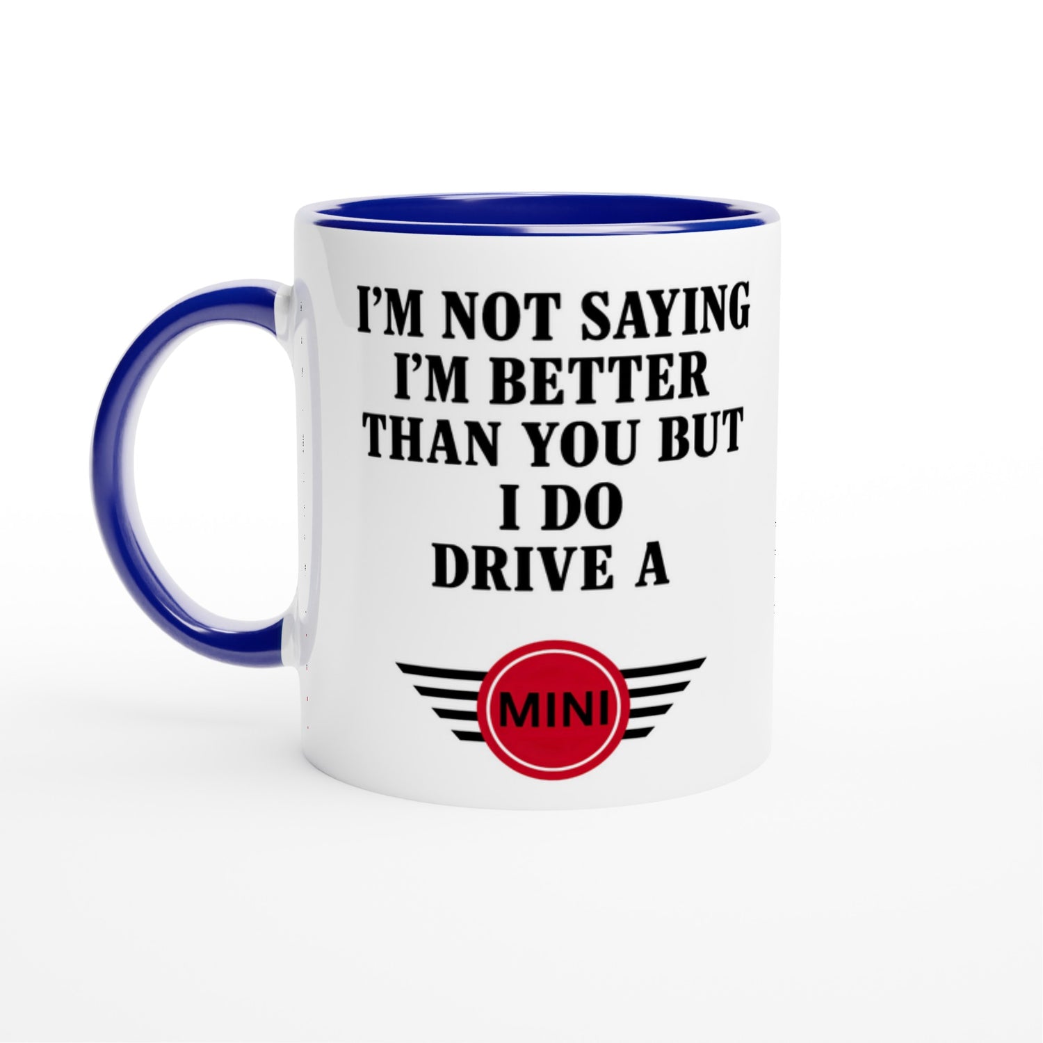 Personalized Mini Cooper Countryman Mug - Custom Car Lover Gift - 11oz Ceramic Coffee Cup Ceramic Blue