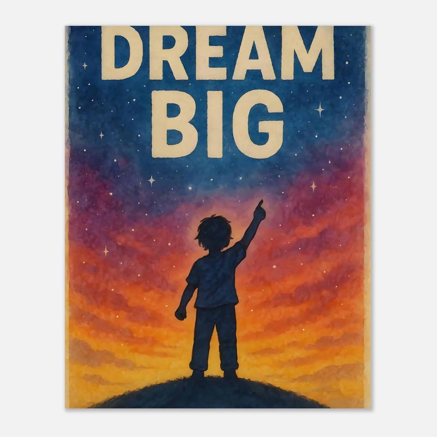 Dream Big Poster - Motivational Art - Kids Room Wall Art - Growth Mindset Art | Wall Art | Printable Poster | Home Decor | Minimalist Print 40x50 cm 16x20″