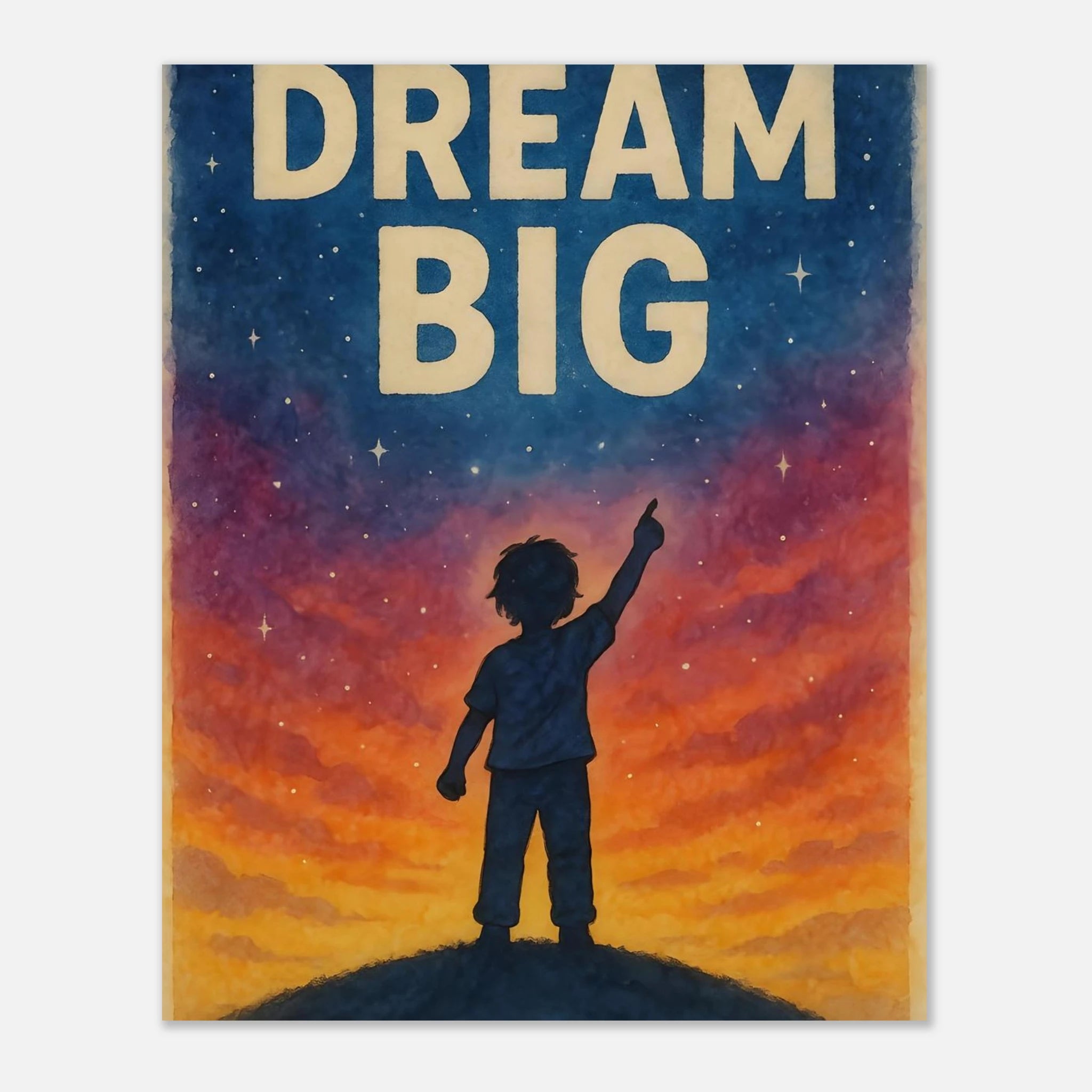 Dream Big Poster - Motivational Art - Kids Room Wall Art - Growth Mindset Art | Wall Art | Printable Poster | Home Decor | Minimalist Print 40x50 cm 16x20″