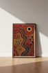 Aboriginal Style Dot Art Print | Earthy Terracotta Decor | Boho Tribal Poster