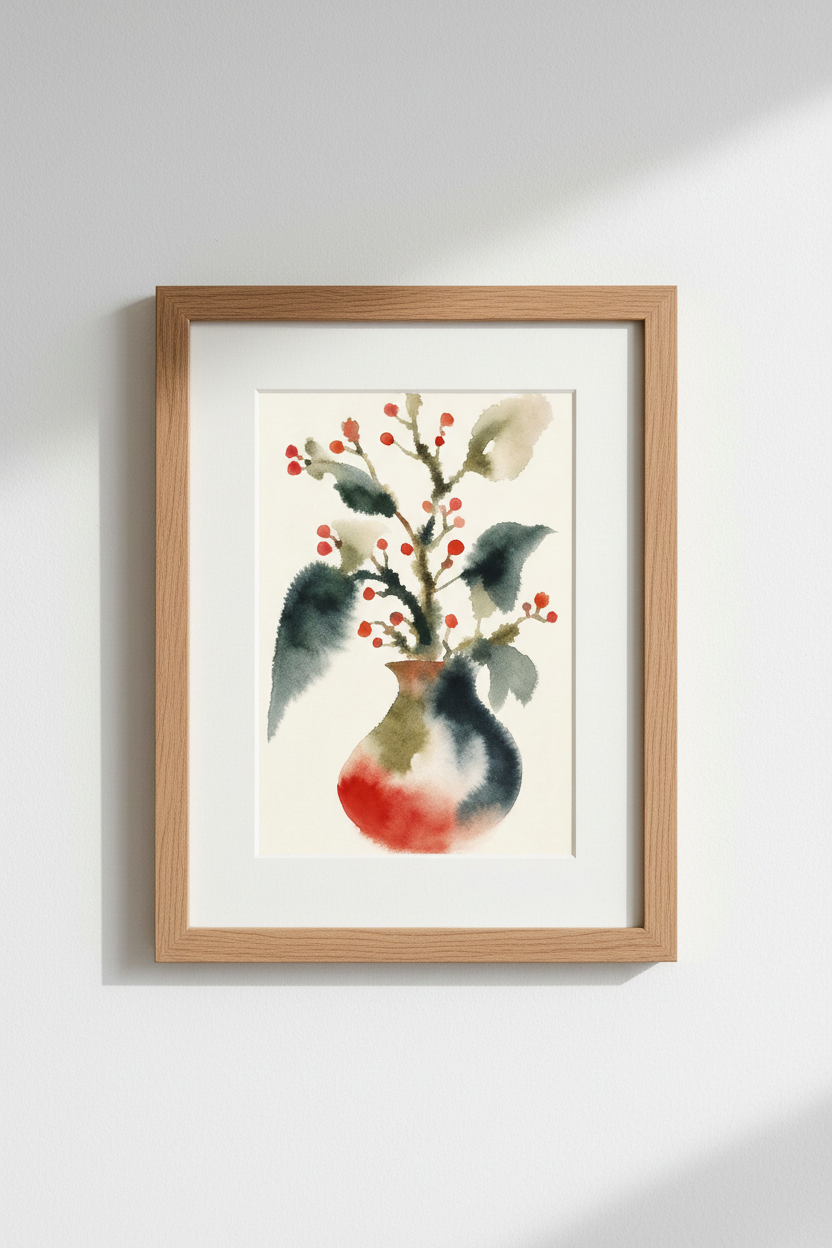 Watercolor Floral | Soft pastels, vase decor, living room