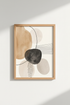 Earth Tone Art Print | Minimalist Abstract Shapes, Modern Boho Living Room Decor