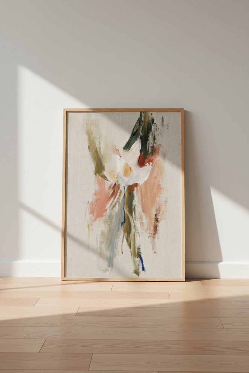 Floral Wall Art Print | Living Room Decor | Dreamy Pastel Poster