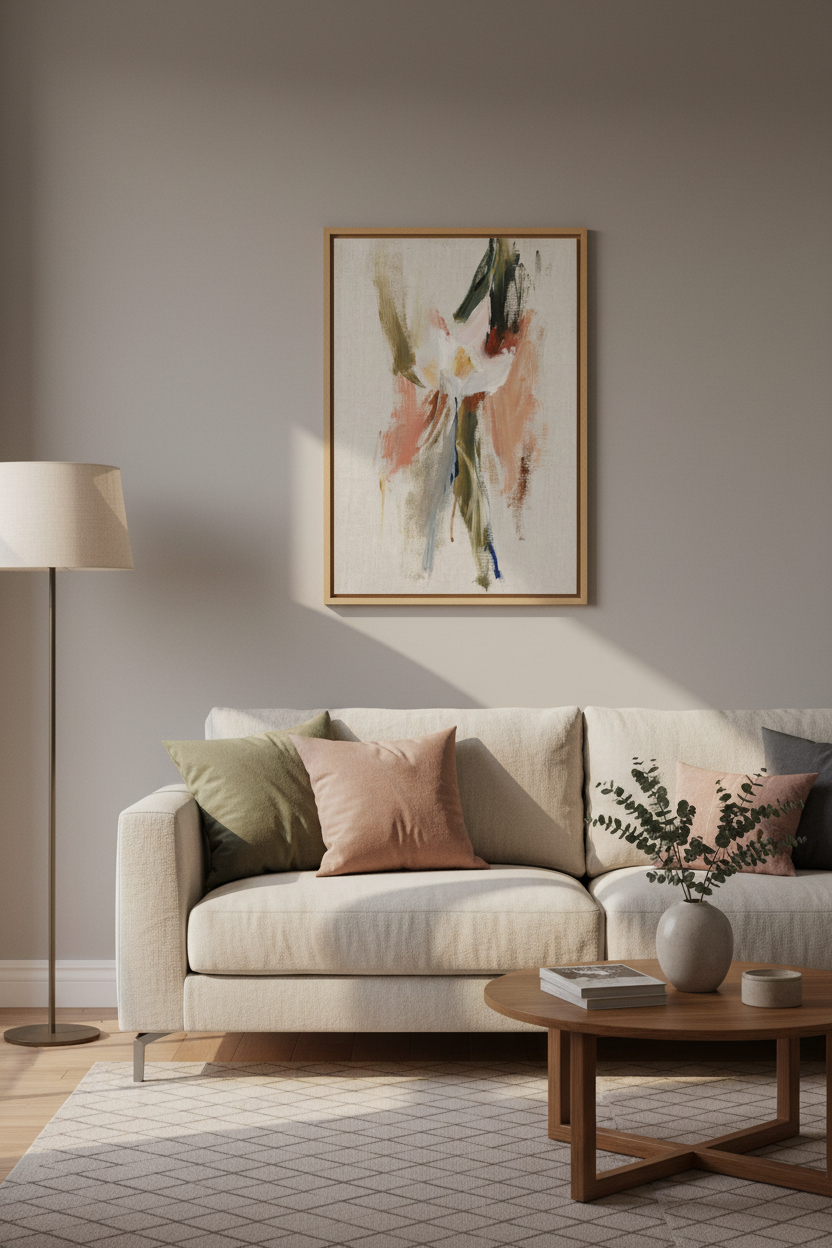 Floral Wall Art Print | Living Room Decor | Dreamy Pastel Poster