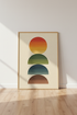 Mid Century Geometric Sun Wall Art | Retro Earth Tones, Living Room Decor