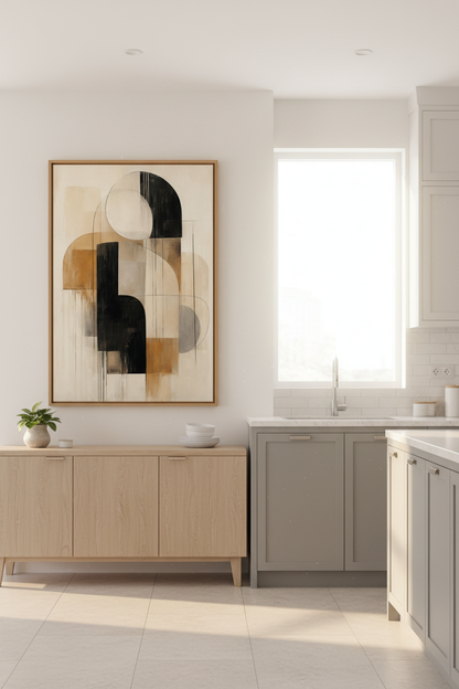 Abstract Neutral Wall Art Print | Modern Earth Tone Poster, Minimalist Living Room Decor