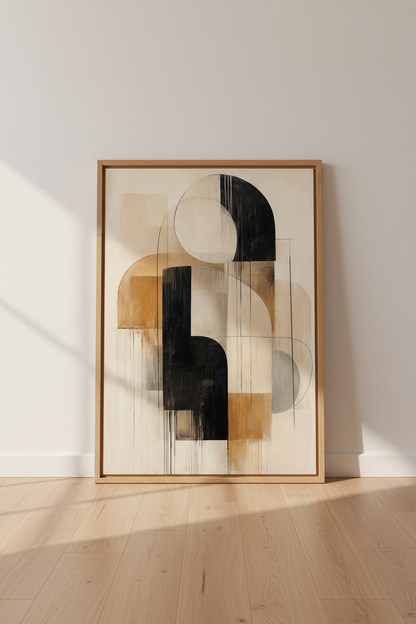 Abstract Neutral Wall Art Print | Modern Earth Tone Poster, Minimalist Living Room Decor