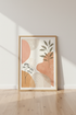 Boho Botanical Wall Art | Terracotta Abstract Leaves, Minimalist Living Room Decor