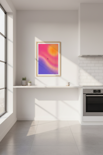 Aura Gradient Wall Art Print | Vibrant Pink Aesthetic Poster | Dorm &amp; Office Decor