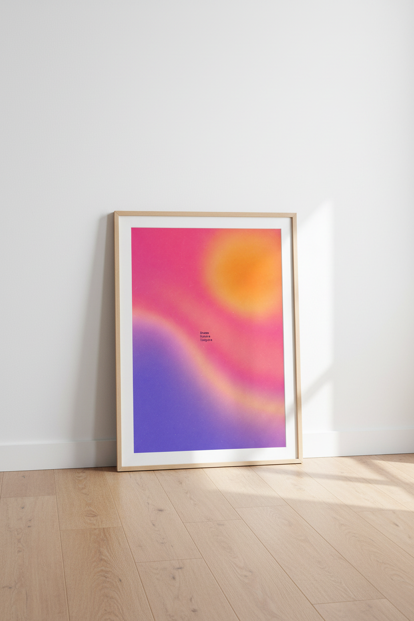 Aura Gradient Wall Art Print | Vibrant Pink Aesthetic Poster | Dorm &amp; Office Decor