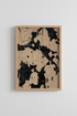 Abstract wall art | Neutral wood-toned, black ink motif | Living room decor