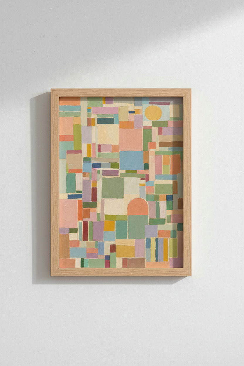 Geometric pastel Wall Art Print | Living Room Decor | Soothing Poster