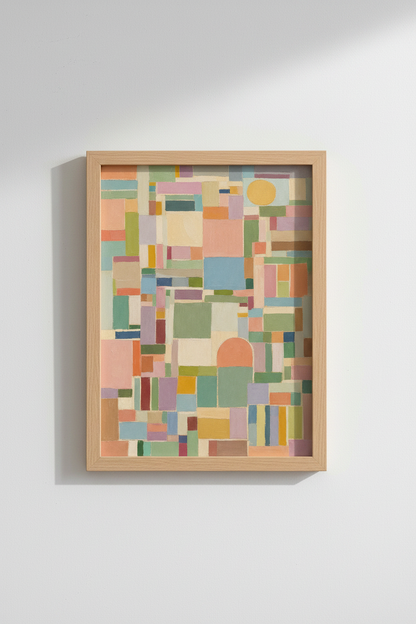 Geometric pastel Wall Art Print | Living Room Decor | Soothing Poster