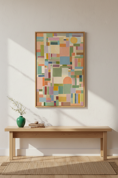 Geometric pastel Wall Art Print | Living Room Decor | Soothing Poster