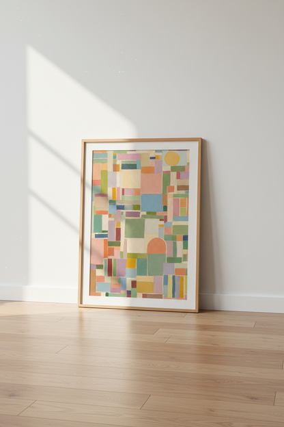 Geometric pastel Wall Art Print | Living Room Decor | Soothing Poster