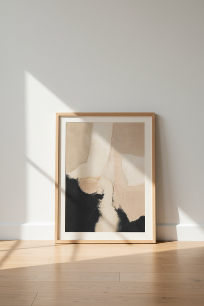 Neutral Abstract Art | Soft Beiges, Modern Living Room Decor