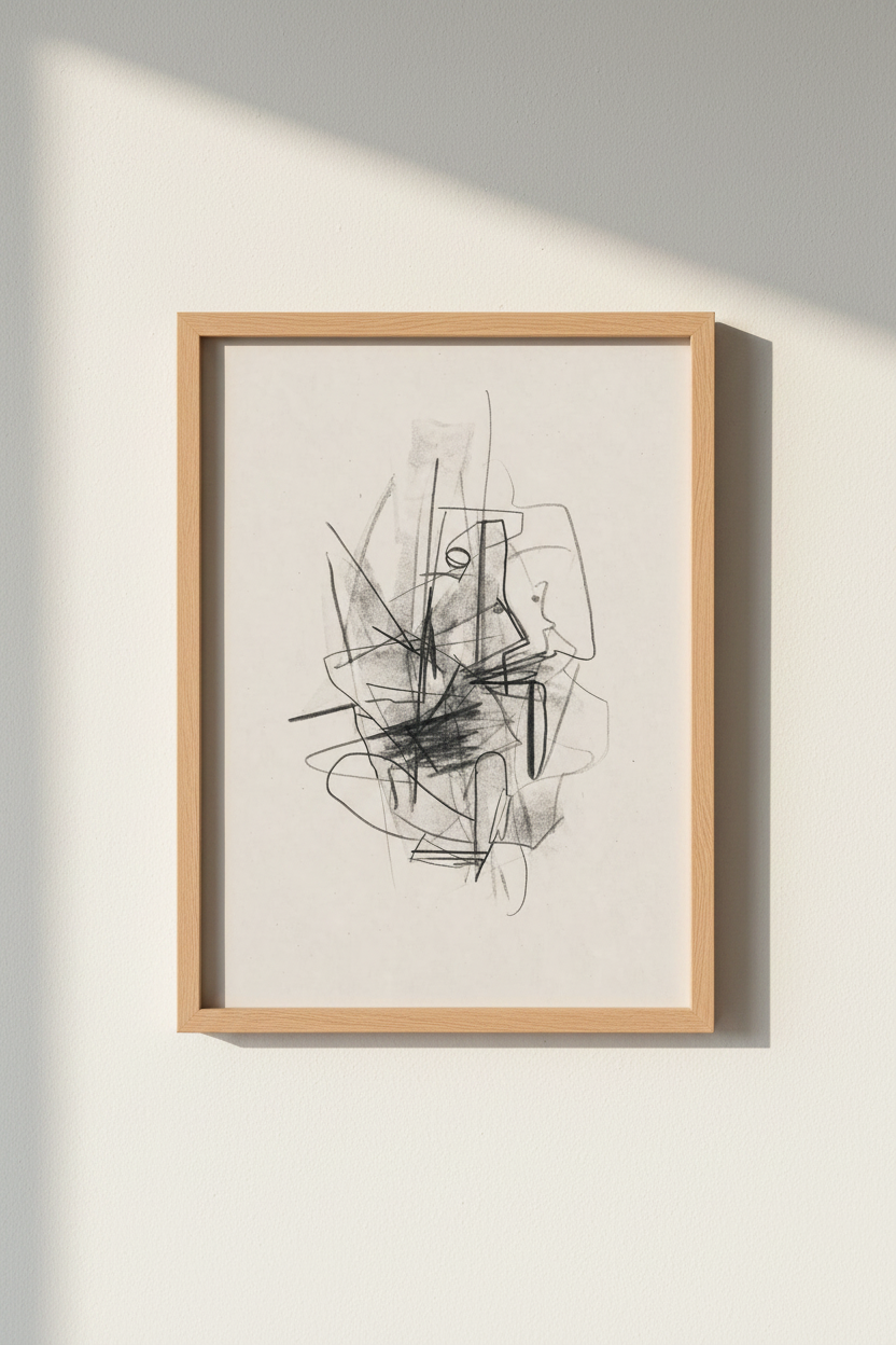 Minimalist Line Art | Black &amp; White Abstract Wall Decor | Living Room Poster