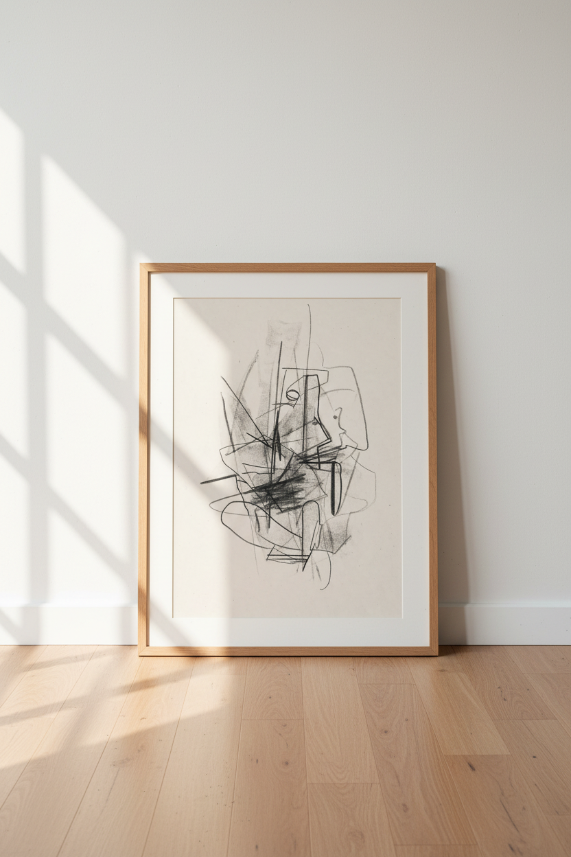 Minimalist Line Art | Black &amp; White Abstract Wall Decor | Living Room Poster