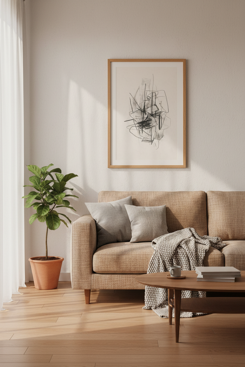 Minimalist Line Art | Black &amp; White Abstract Wall Decor | Living Room Poster