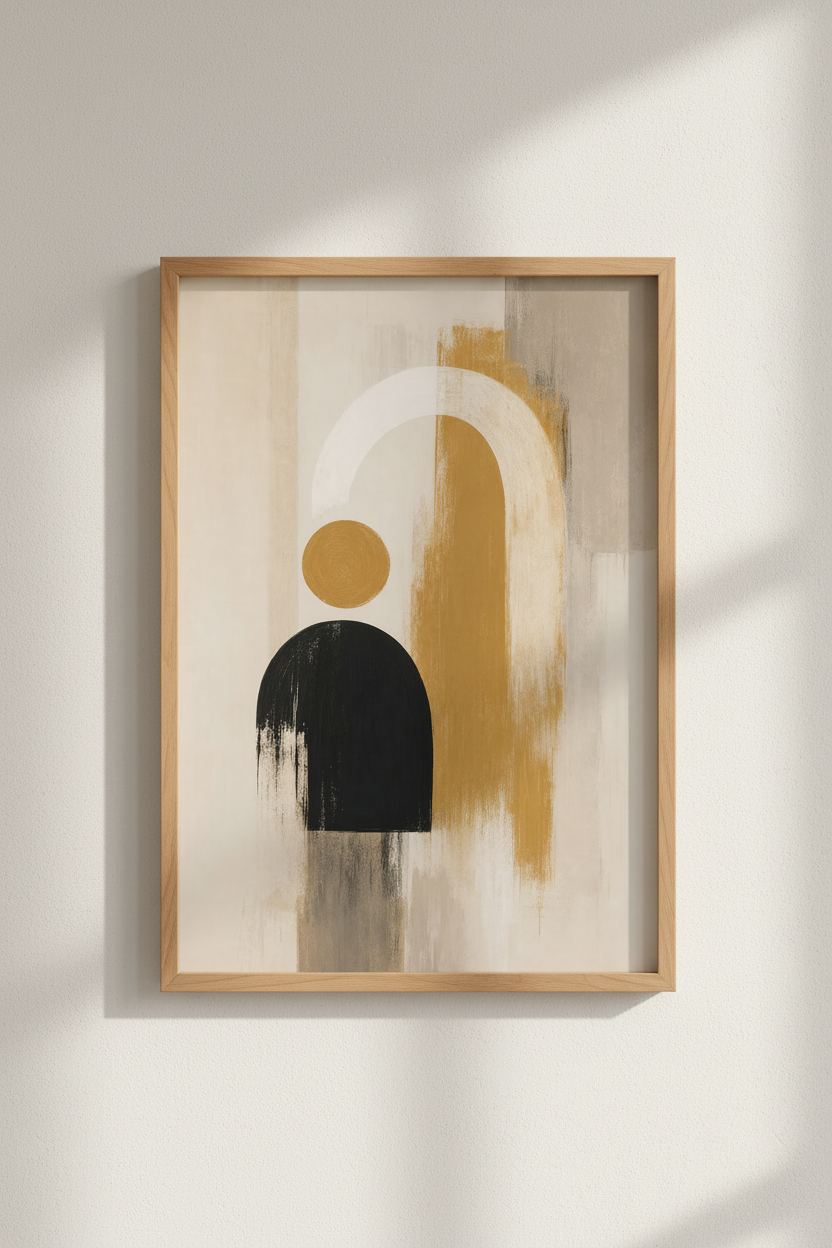 Mid Century Modern Wall Art Print | Abstract Arches Poster, Neutral Minimalist Decor
