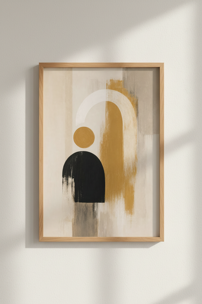 Mid Century Modern Wall Art Print | Abstract Arches Poster, Neutral Minimalist Decor