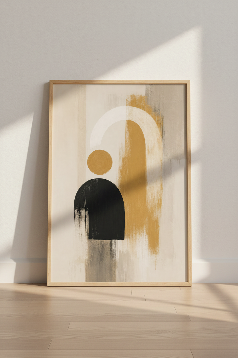 Mid Century Modern Wall Art Print | Abstract Arches Poster, Neutral Minimalist Decor