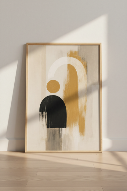 Mid Century Modern Wall Art Print | Abstract Arches Poster, Neutral Minimalist Decor