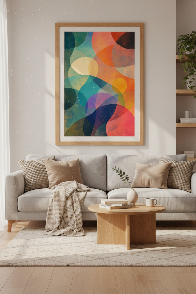 Abstract Wall Art Print | Living Room Decor | Colorful Poster