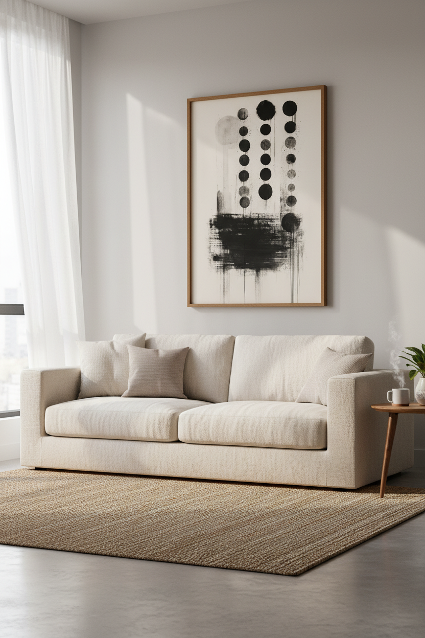 Abstract Ink Circles Wall Art | Modern Living Room Decor | Minimalist Poster