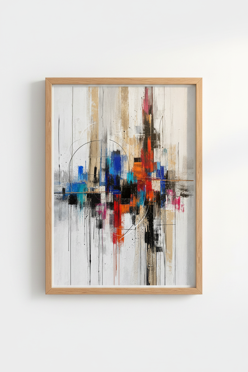 abstract wall art | Geometric Color Blocks, Living Room Decor | Contemporary Poster