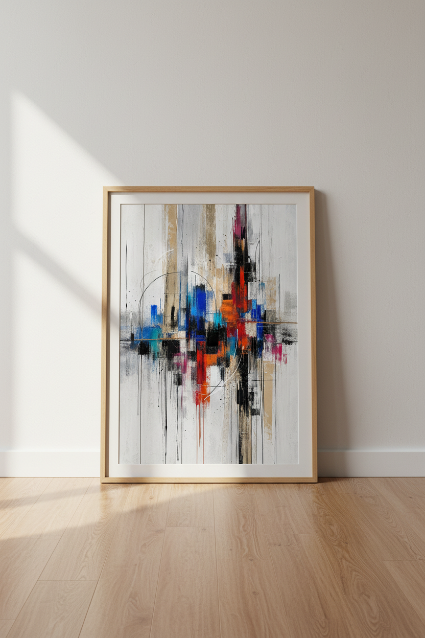 abstract wall art | Geometric Color Blocks, Living Room Decor | Contemporary Poster