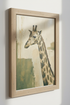 Abstract Giraffe Oil Painting | Neutral Sage & Cream, Nursery Living Room Decor