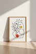 Abstract Crowned Figure Wall Art Print | Boho Living Room Decor | Modern Cubist Poster