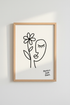 Protect Your Peace Line Art | Minimalist Face Flower Poster, Zen Bedroom Decor