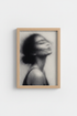 Grainy Art Portrait Print | Moody Minimalist Woman Poster | Dreamy Bedroom Decor