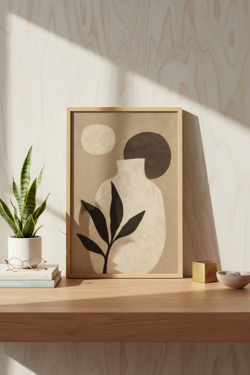 Neutral Wall Art | Calming Beige Palette, Living Room Decor