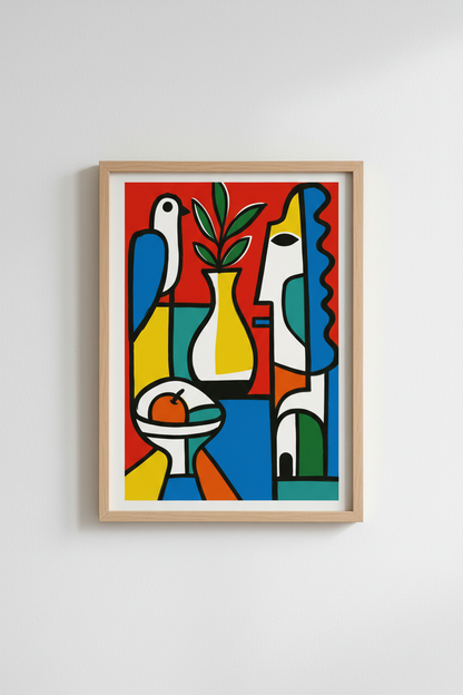 Abstract Geometry Geometric Still Life Wall Art Print | Living Room Decor | Bold Poster