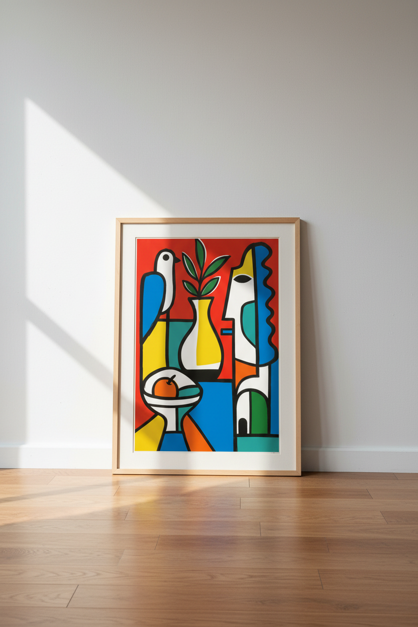 Abstract Geometry Geometric Still Life Wall Art Print | Living Room Decor | Bold Poster