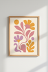 Boho wall art print | Abstract floral pastel | Living room decor